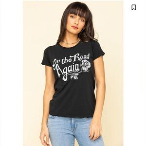 Women's Dark Grey Graphic Tee - On the Road Again